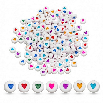 Декоративні намистинки для творчості Серця Dom Busin УТ100031343 в упаковці 170 шт