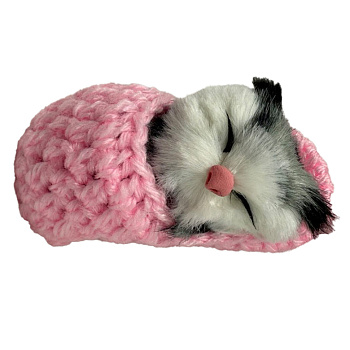 Дитячий антистрес "Котик спить у в'язаній тапочці" MM418(Pink)   