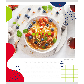 Зошит учнівський "Інста сторі" 012-510249C-1 в косу лінію, 12 аркушів