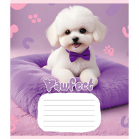 Зошит учнівський "Цуценята" 012-510126C-5 в косу лінію, 12 аркушів  