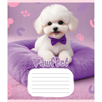 Зошит учнівський "Цуценята" 012-510126C-5 в косу лінію, 12 аркушів  