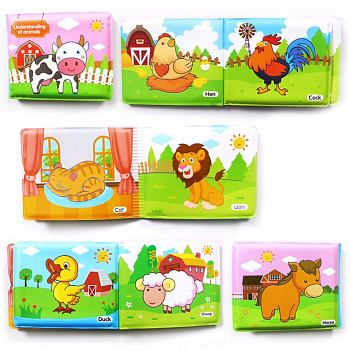 Іграшка для купання A531-3 книжка, вчимо назви тварин та транспорту