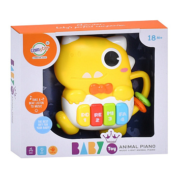 Дитяче піаніно "Динозаврик" 503-21 звуки тварин 15 см, музика