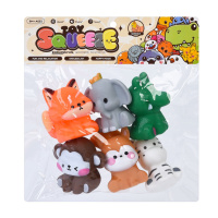 Дитячі іграшки для купання "Тваринки" 2025-18, 6 штук, з пискавкою