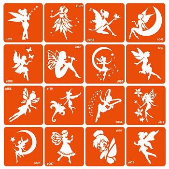 Набір трафаретів для біо-тату "Fairies" fairies-16