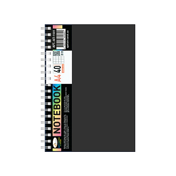 Блокнот А4 АП-1501(Black) 40 аркушів, пружина збоку