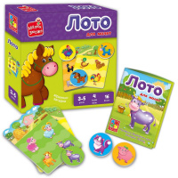 Дитяча настільна гра Лото "Ферма" VT2100-08, 16 фішок
