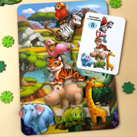 Дерев'яна настільна гра "Повтори за схемою - Африка" Ubumblebees (ПСД178) PSD178 на липучках