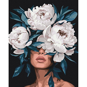 Картина за номерами "Таємниця білих півоній" BS54008, 40х50 см