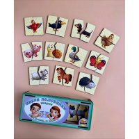 Настільна розвиваюча гра-пазл "Тварини" Ubumblebees (ПСФ071) PSF071, 12 картинок-половинок