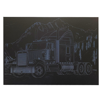 Гравюра А4 "Вантажівка-1" ГрА4-7с економ варіант в пакеті 29,7х21 см
