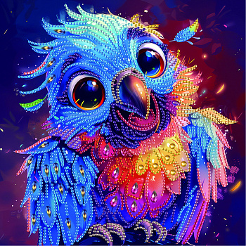 Алмазна мозаїка "Веселий папуга" BH038 неповна викладка 25х25 см