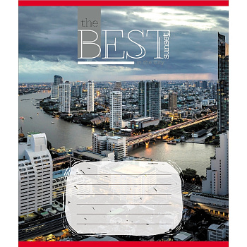 Зошит загальний "Захід сонця у місті" 096-630190K-3 в клітинку, 96 аркушів