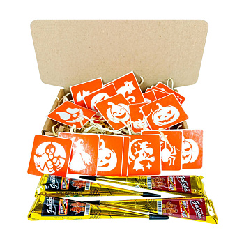 Набір для біо-тату "Хелловін - хна" set-halloween-henna 18 трафаретів 5х5 см
