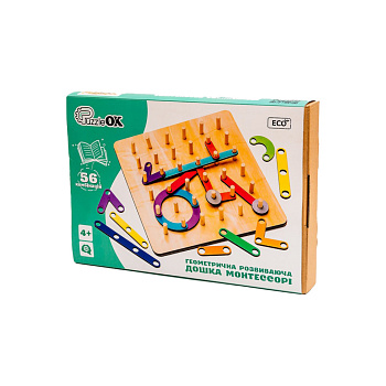 Геометрична розвиваюча "Дошка Монтессорі" Puz-27260, 56 комбінацій
