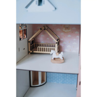 Дитячий дерев'яний будиночок для ляльок Доллі Лофт TG300735729, 73х57х29 см