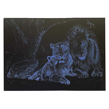 Гравюра А4 "Лев" ГрА4-3с економ варіант в пакеті 29,7х21 см