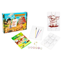 Деревʼяний пазл-розмальовка А5 "Поросятко" Puz-22939 пензлик, фарби, клейка плівка