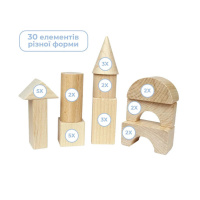 Дерев'яний конструктор "Будівельний набір" 900833, 30 деталей