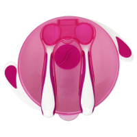 Тарілка на присосці з ложкою та виделкою MGZ-0109(Crimson) 350 мл