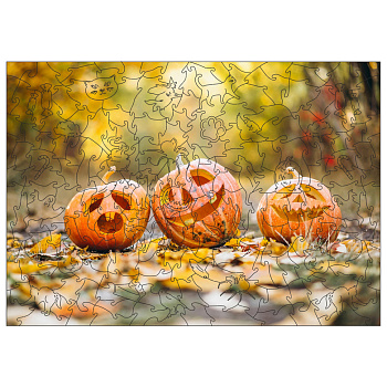 Фігурний пазл з дерева "Хелловін" PZ006-A3C-AC 180-250 деталей, розмір А3
