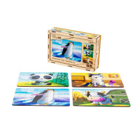 Дитячий дерев'яний пазл Тварини 4 в 1 Puz-10369, 80 елементів